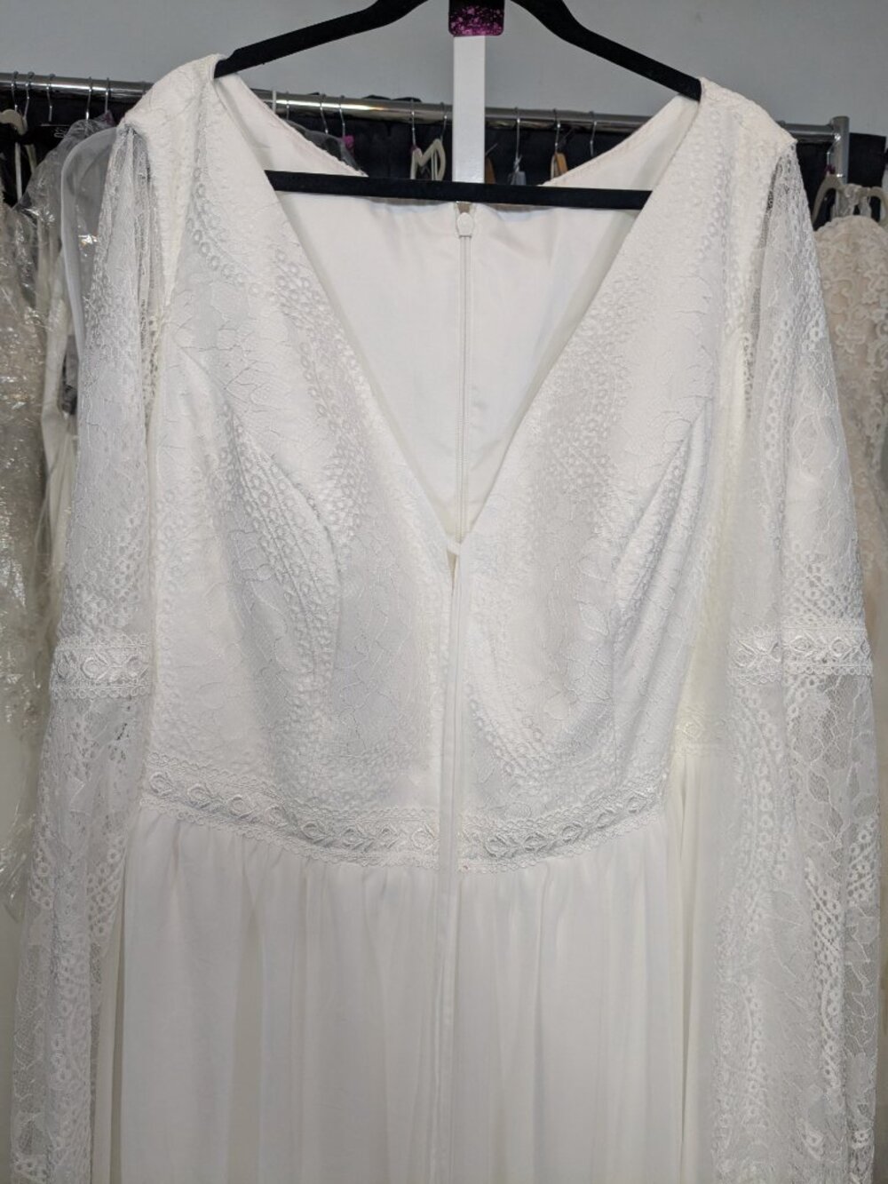 NWT Size 24 White Boho Lace Wedding Dress - Picture 4 of 8